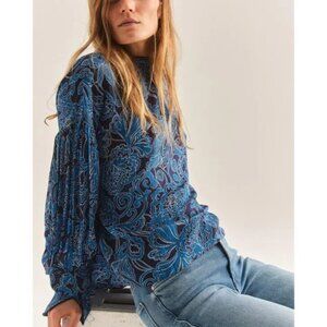 NWT Cartolina Nantucket Carina Blouse Blue Small